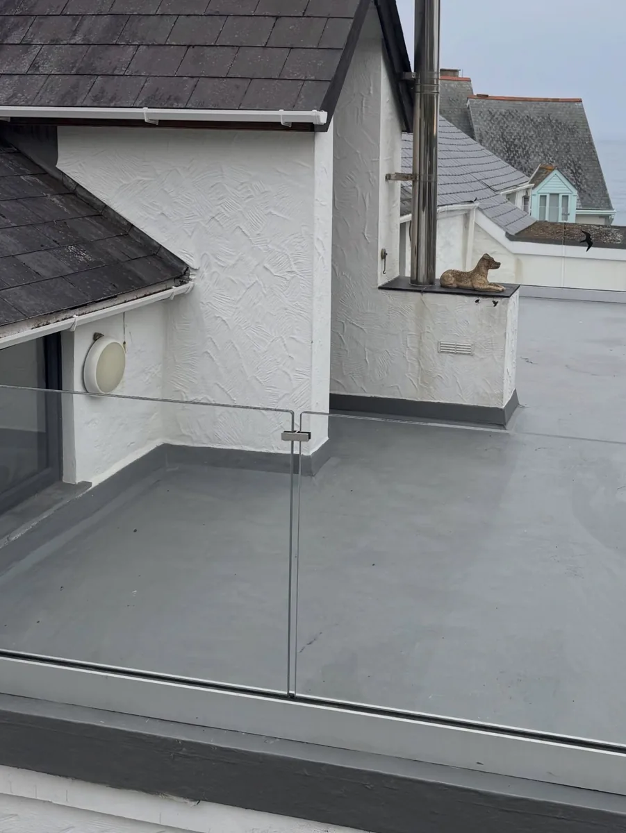 Resin roof terrace, Porthleven, before HW Contractors started work