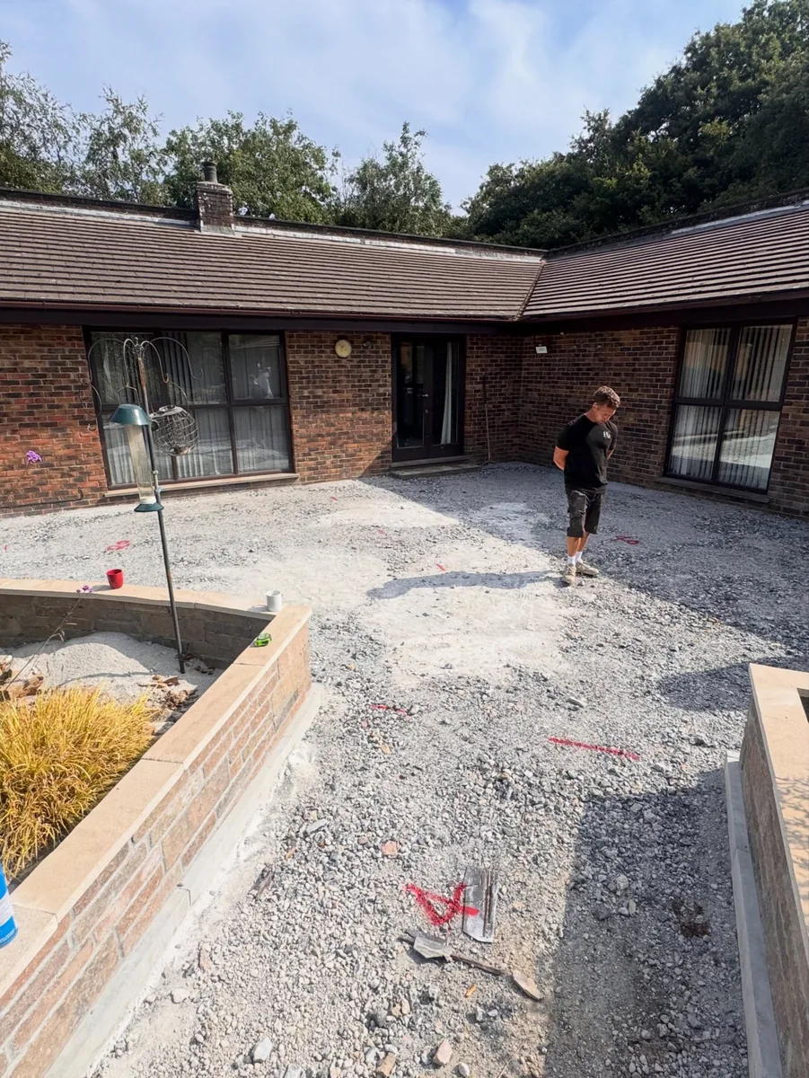 Resin courtyard, Tehidy, before HW Contractors started work